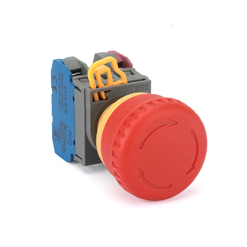 22mm Latching Emergency Stop Push Button Switch 1NO1NC Mushroom Push Button Switch Axl