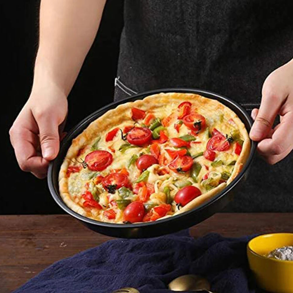 Nonstick Carbon Steel Pizza Pan – Round Baking Tray 7–10 Inch Pizza Baking Pan Axl