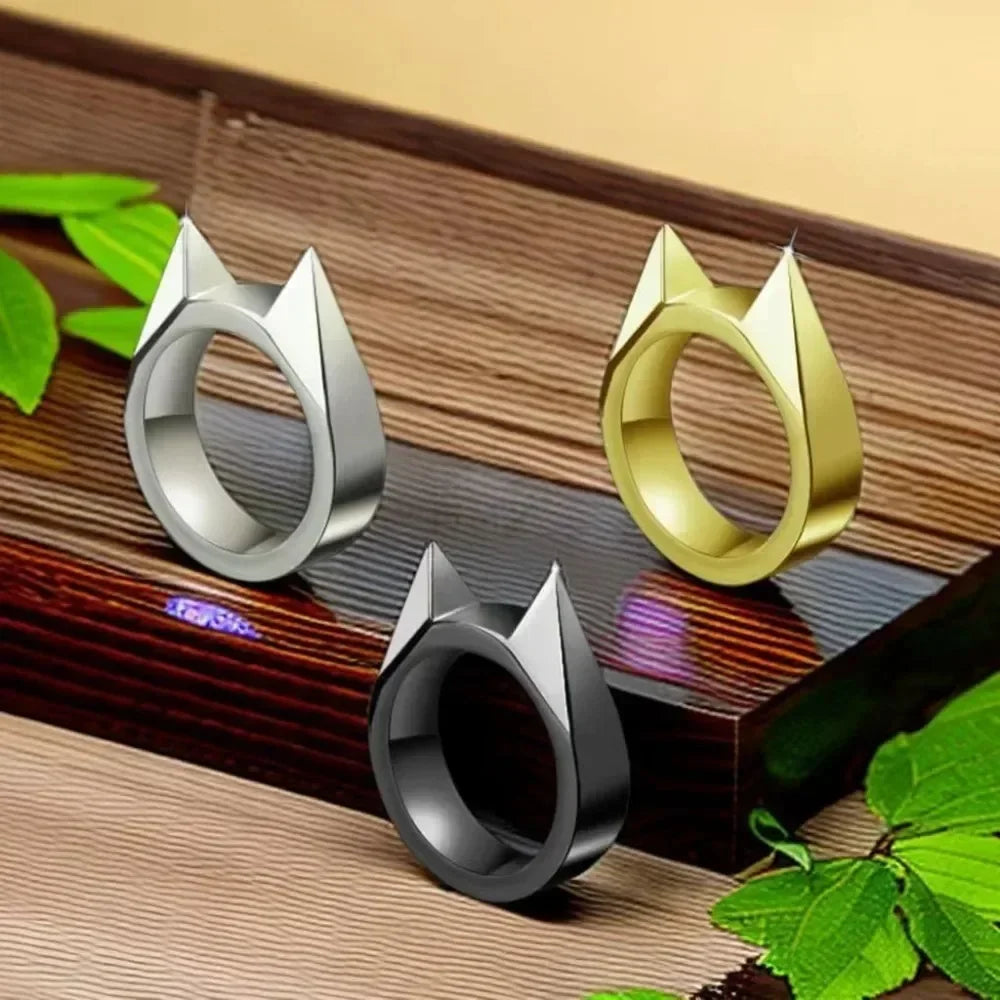 Cat Ear Stainless Steel Ring – Emergency Window Breaker Tool Emergency Safety Ring Axl