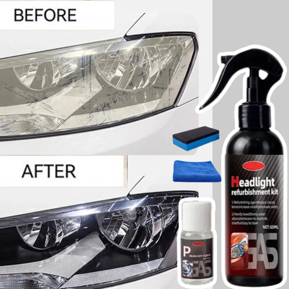 DIY Headlight Restoration Kit 180ml – UV Protection Cleaner Headlight Restoration Kit Axl