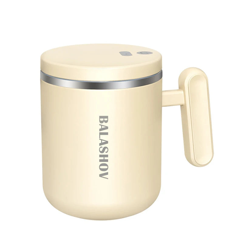 BALASHOV 400ml Electric Self-Stirring Coffee Mug | Auto Mix Cup Self-Stirring Mug Axl beige