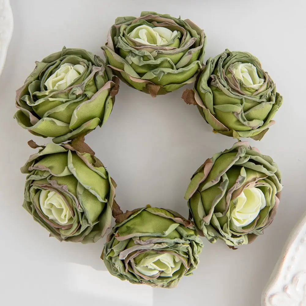 Silk Burned Edge Roses – Artificial Flowers for Wedding Décor Artificial Flowers Axl color16 20PCS