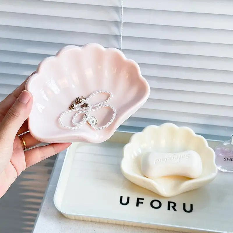 Shell Soap Dish Holder & Jewelry Storage Box – 1 or 2 Pack Soap Dish Holder Axl