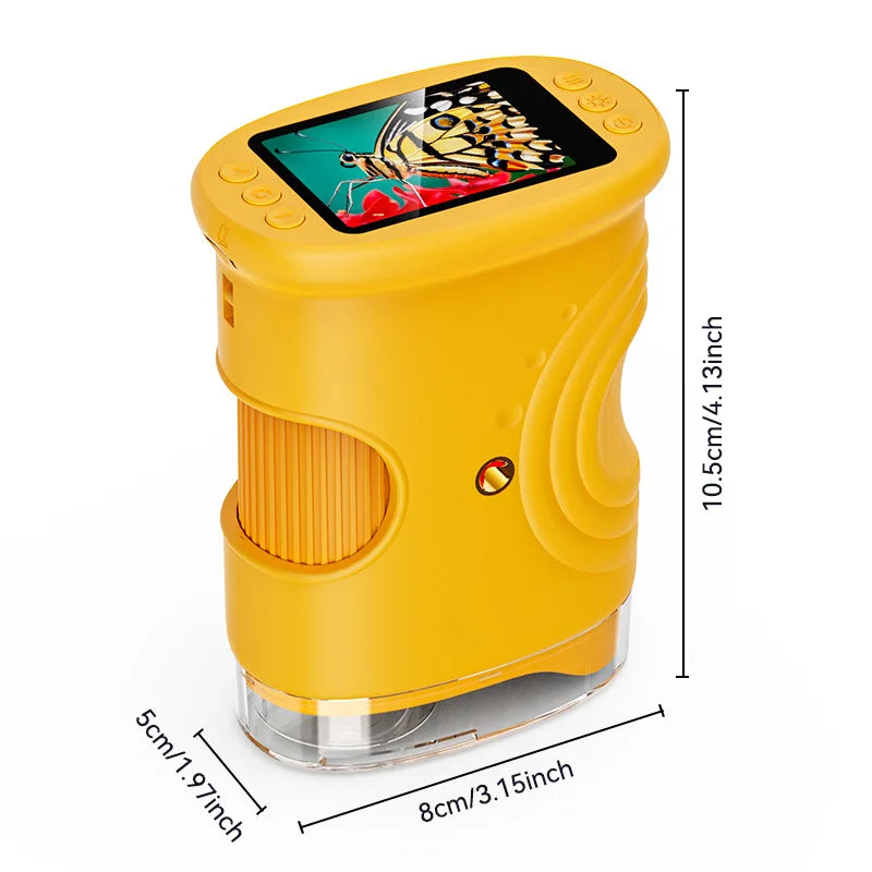 Kids Handheld Digital Microscope – 1000X HD & 2-Inch Screen Kids Digital Microscope Axl YELLOW