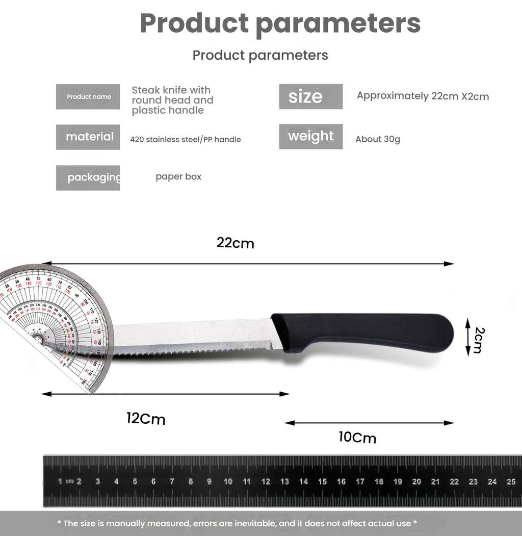 Stainless Steel Steak Knife – Dishwasher Safe Plastic Handle Steak Knife Axl