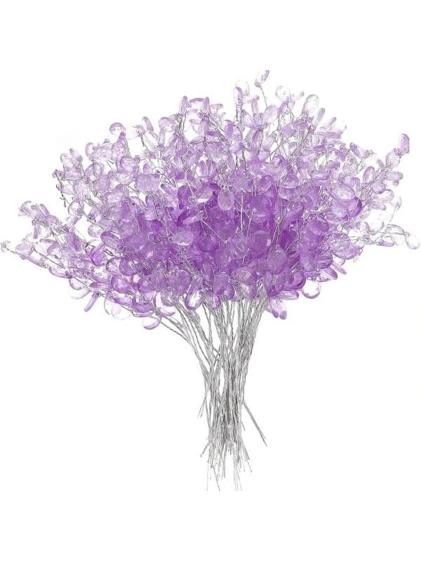 Crystal Acrylic Water Droplet Flowers | DIY Wedding & Décor Artificial Flower Decor Axl PURPLE 20 pcs