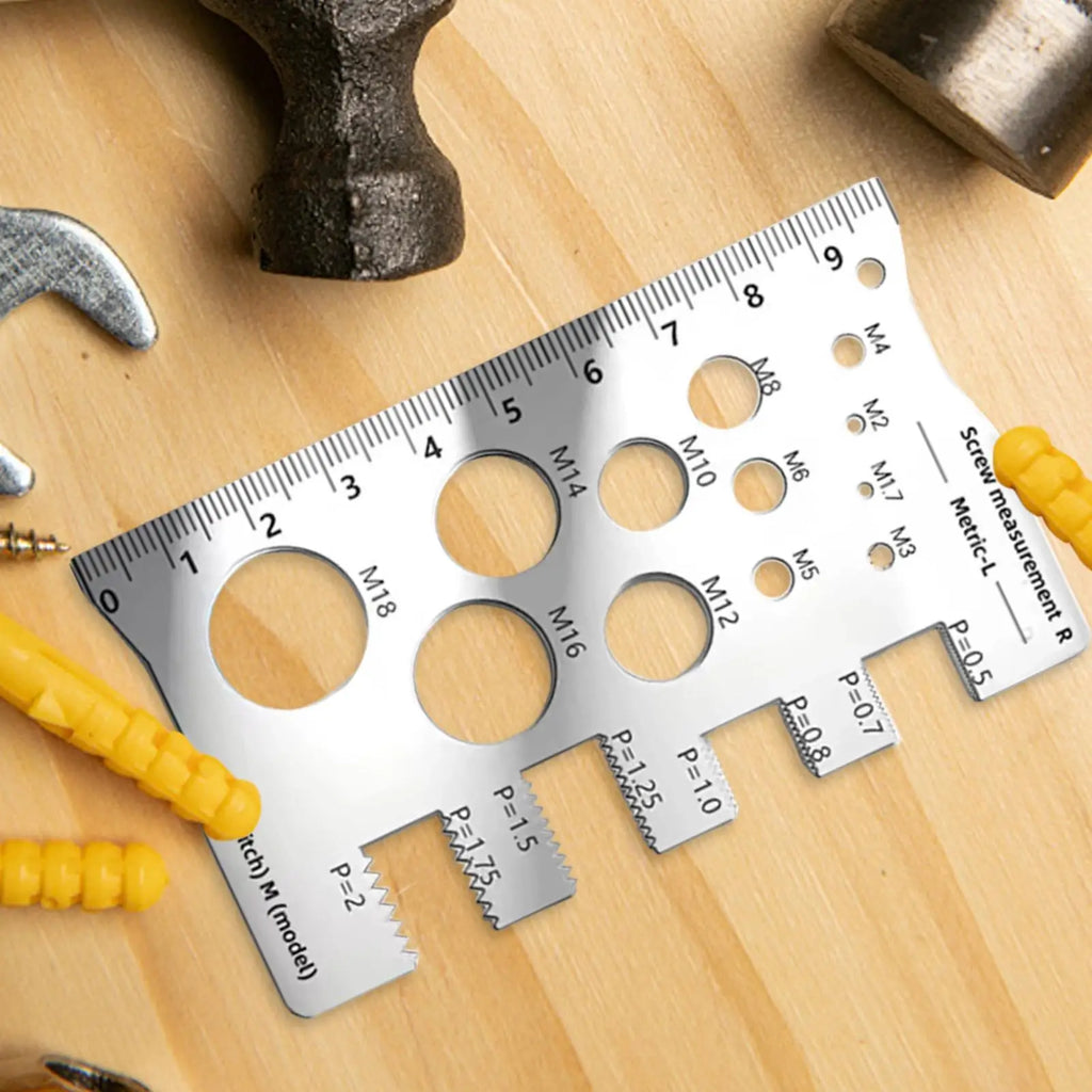 Stainless Steel Screw Thread Gauge – Easy-Read Measuring Ruler Thread Gauge Ruler Axl
