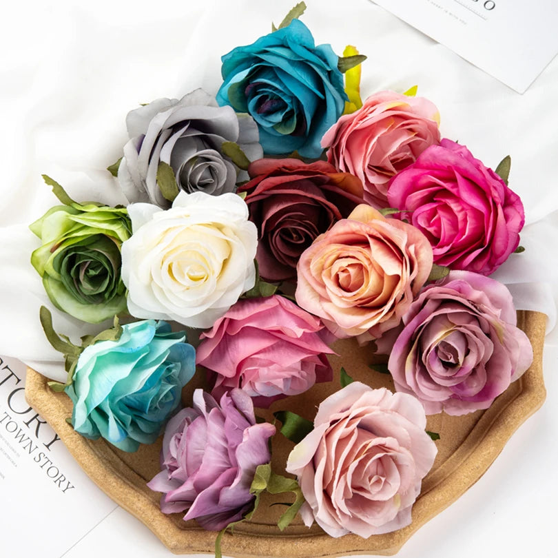 Artificial Silk Roses 10 Pcs – Wedding Bouquet & Home Décor Artificial Silk Flowers Axl