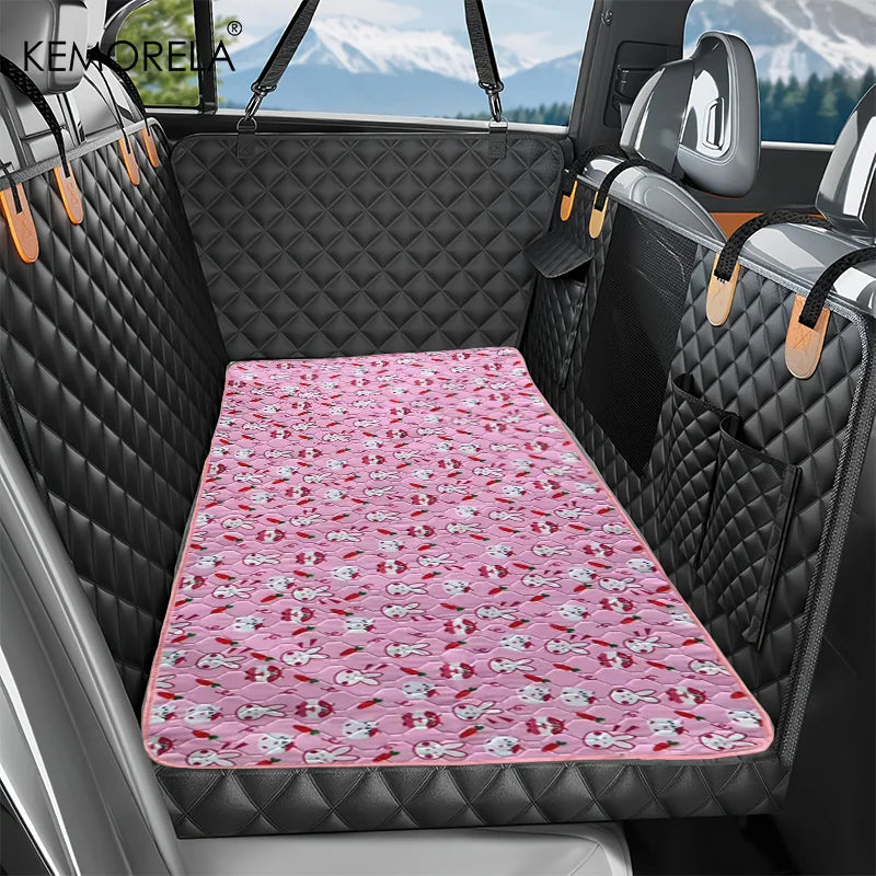 KEMORELA Dog Car Seat Mat – 60x120cm Waterproof Backseat Cover Dog Car Seat Mat Axl Pink Rabbit