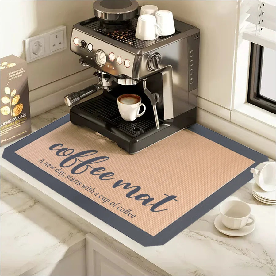 Silicone Coffee Mat – Bar Mat for Countertops & Coffee Makers Kitchen Counter Mat Axl Grey- 42x29.5cm