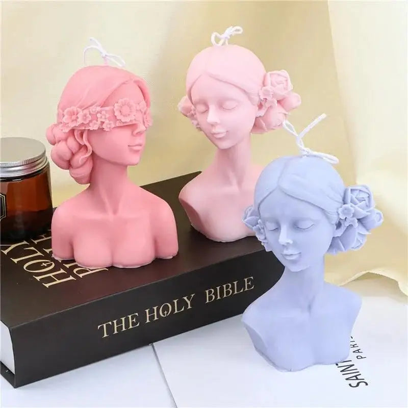Closed Eye Girl Silicone Mold – Candle, Resin & Plaster DIY Craft Silicone Mold Axl