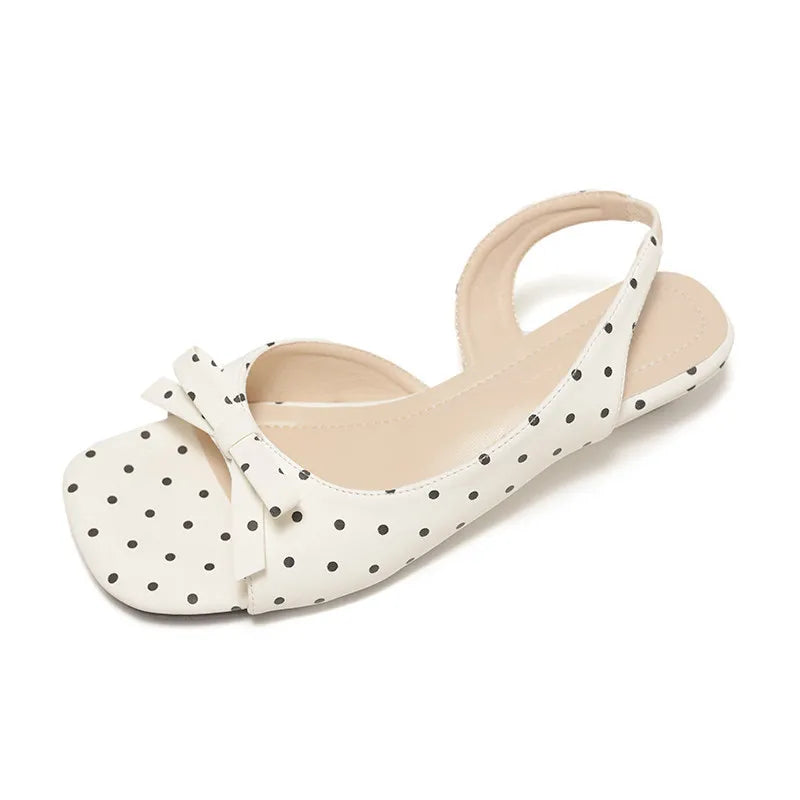Women's Butterfly-Knot Slingback Sandals | Low Heel Dress Shoes Women's Sandals Axl