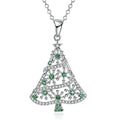 Huitan Christmas Tree Pendant Necklace – Cubic Zirconia Pendant Necklace Axl XL1496 40CM 5CM