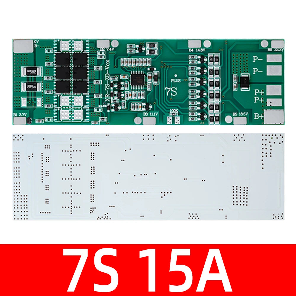 7S 24V BMS 10A–30A Li-ion Battery Protection Board w/ Balance Battery Management Board Axl 7S 15A