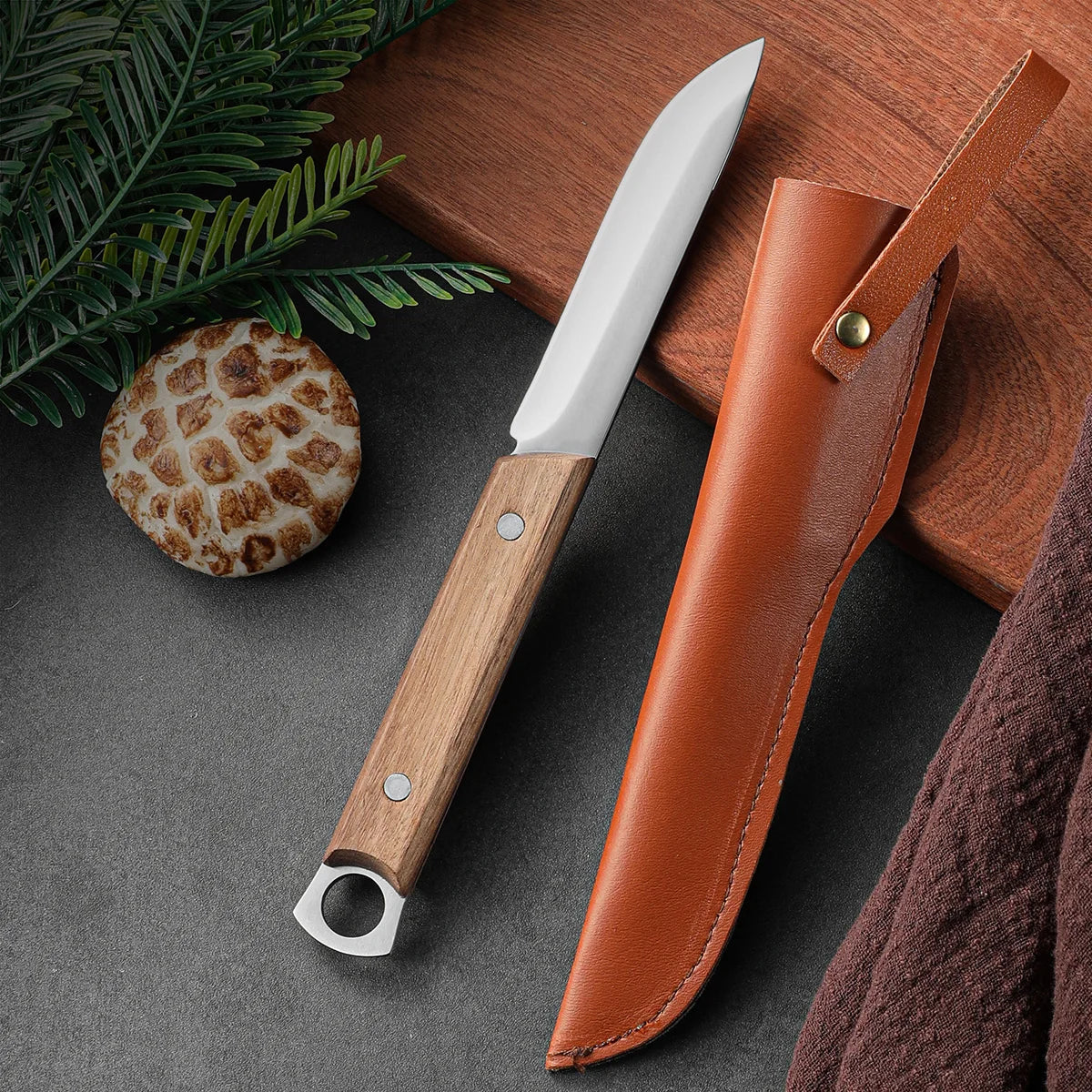 SHENJIU Hand-Forged Boning Knife – Stainless Steel & Wood Handle Boning Kitchen Knife Axl Brown