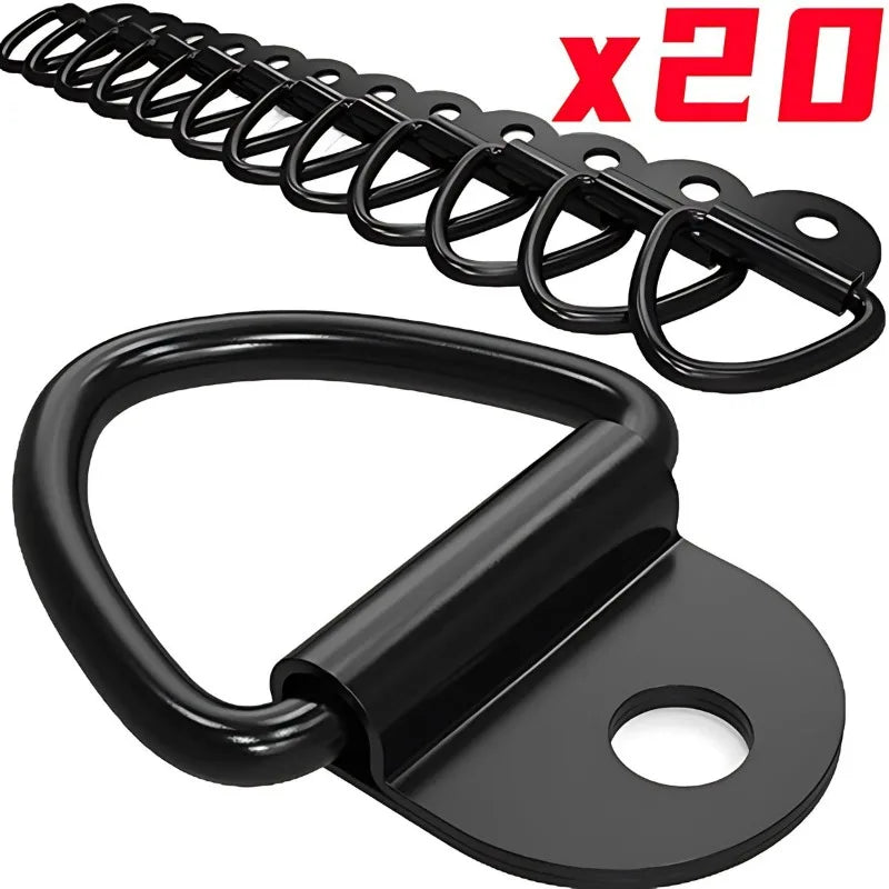 10-Pack D-Ring Tie Down Anchors – Iron Lashing Rings for Trucks Cargo Tie Down Rings Axl