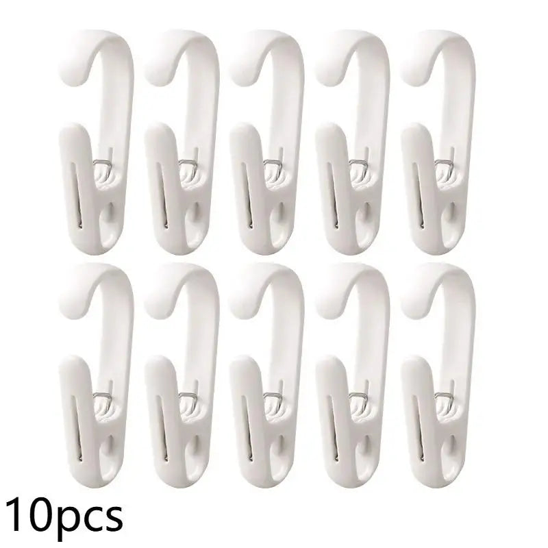 10-Pack 2-in-1 Plastic Hook & Clip – Home Storage Organizer Storage Hook Clips Axl A1