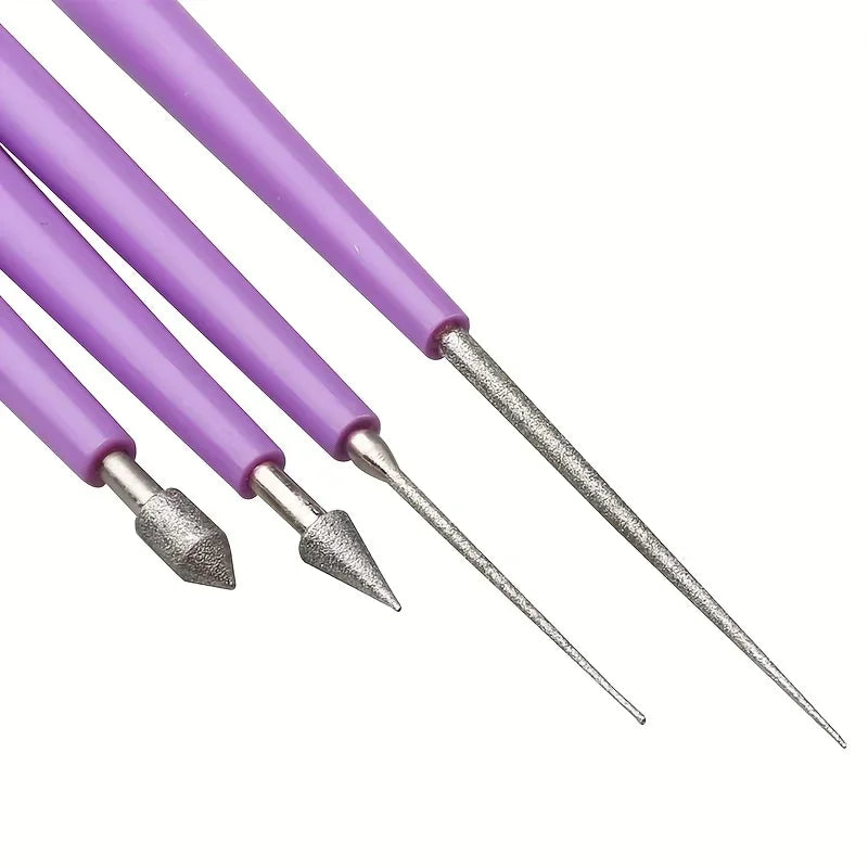 4-Piece Diamond Tip Bead Reamer Set – Jewelry Hole Enlarger Tool Bead Reamer Set Axl