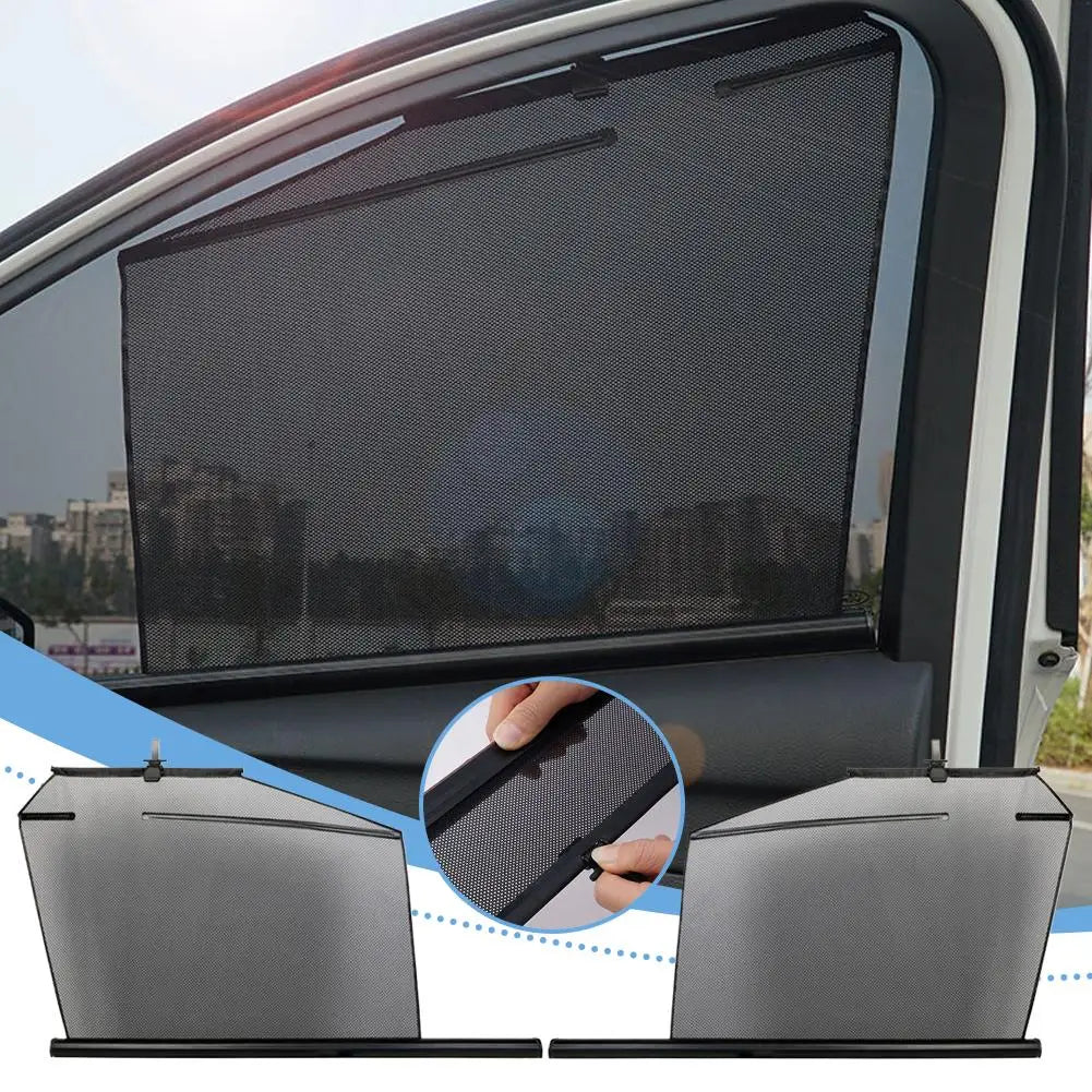 Retractable Car Side Window Sunshade | UV & Heat Shield Car Window Sunshade Axl
