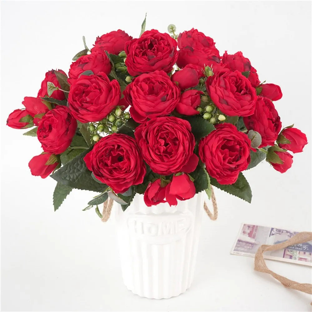 Silk Peony Artificial Flowers 30cm – Wedding & Home Décor Bouquet Artificial Flower Bouquet Axl