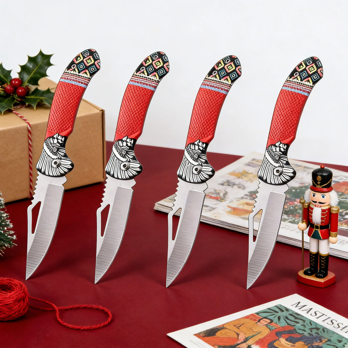 Premium Multifunctional Folding Knife – EDC Camping Survival Folding Pocket Knife Axl Knife-4PCS