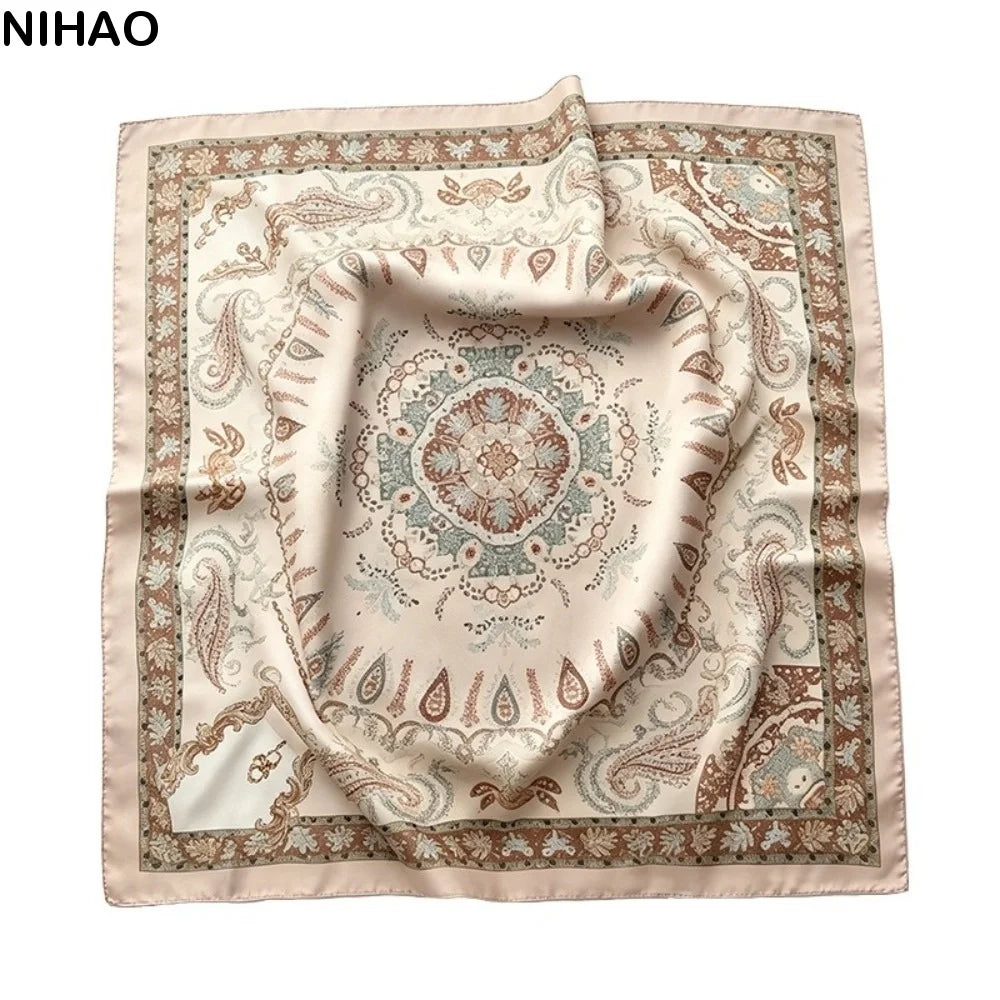 Geometric Print Square Scarf – Hair Wrap & Headband for Women Square Scarf Axl