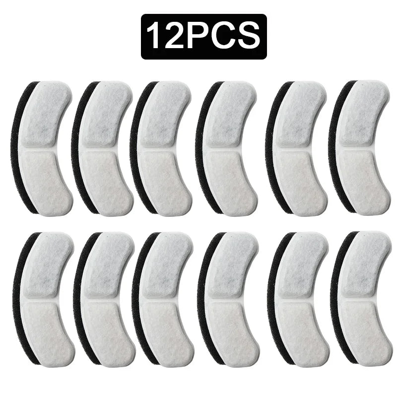 KEMORELA Cat Fountain Activated Carbon Filter Replacements 6/12pk Pet Fountain Filter Axl 12PCS No plug