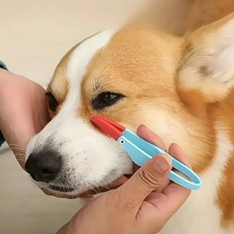 Silicone Pet Eye Cleaning Brush & Tear Mark Comb for Cats & Dogs Pet Grooming Brush Axl