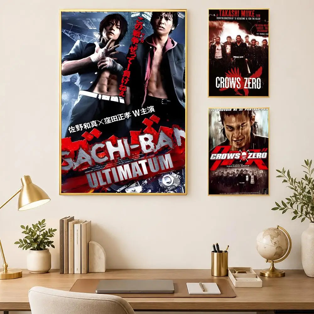 Crows Zero Movie Poster – Self-Stick HD PVC Waterproof Wall Art Wall Art Poster Axl