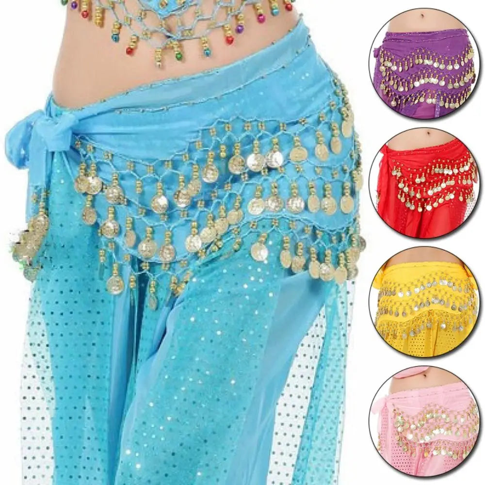 Women's Belly Dance Hip Scarf – Sequin Tassel Wrap Belt Skirt Belly Dance Costume Axl