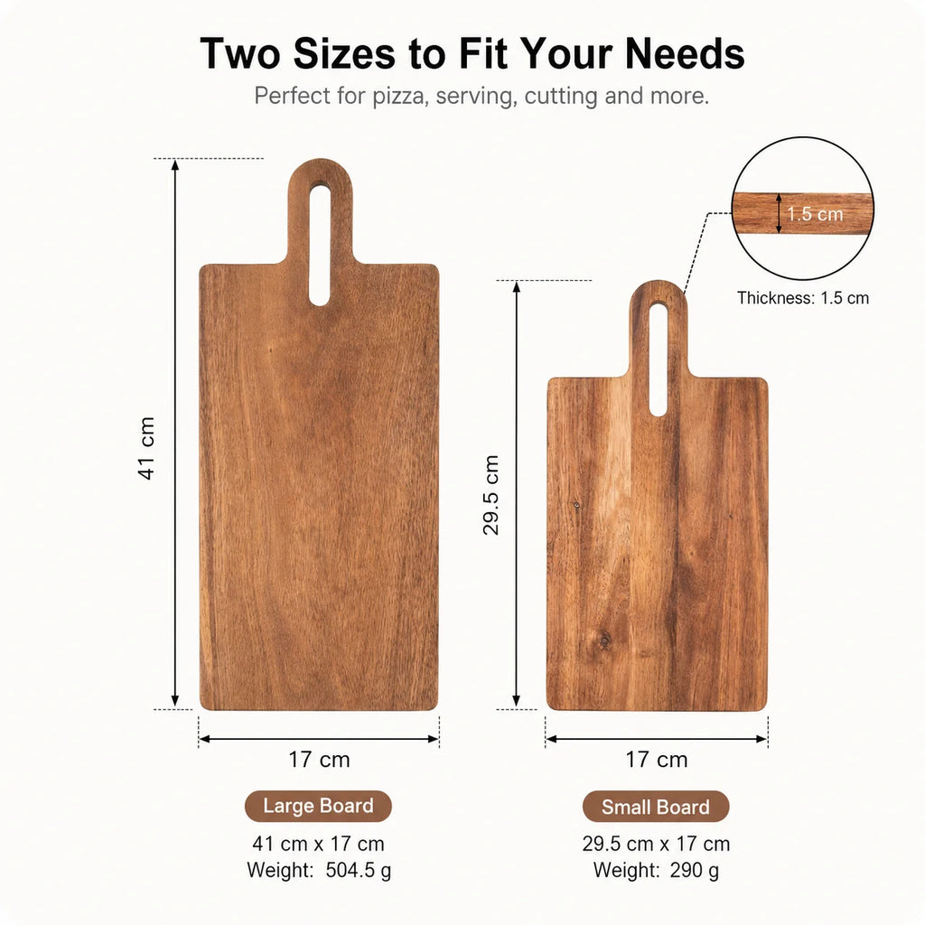 Wooden Cutting Board with Handle – Pizza & Cheese Serving Tray Wood Cutting Board Axl