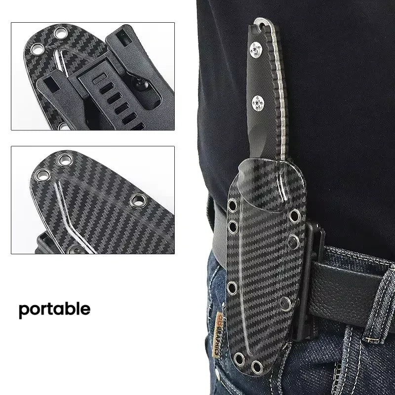 FL FLYWOD Fixed Blade Knife | G10 Handle & Sheath – Camping Fixed Blade Knife Axl
