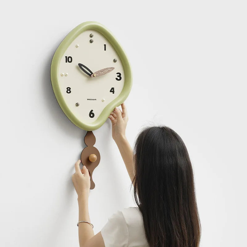 Modern Wooden Swing Wall Clock – Silent Quartz Home Decor Swing Wall Clock Axl