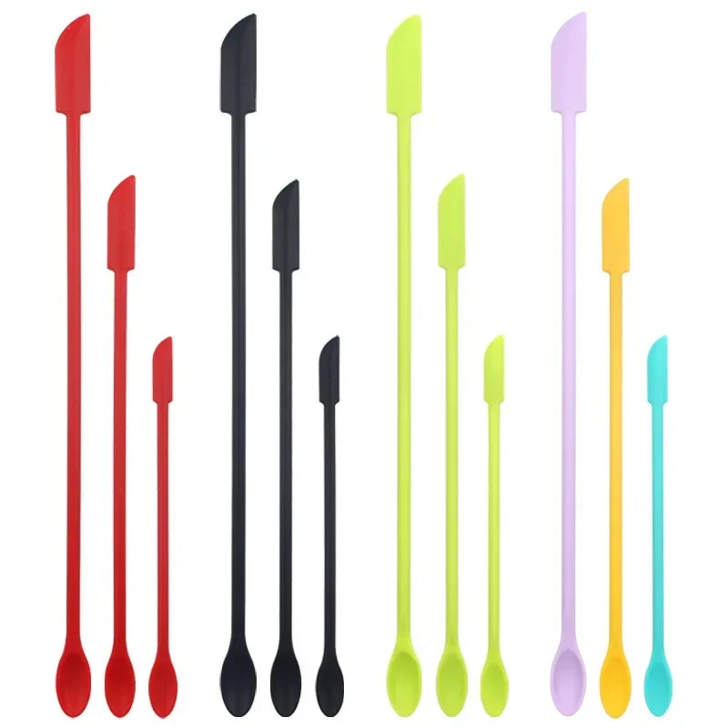 3-Piece Silicone Mini Scraper Set – Double-End Spatula & Spoon Silicone Spatula Set Axl