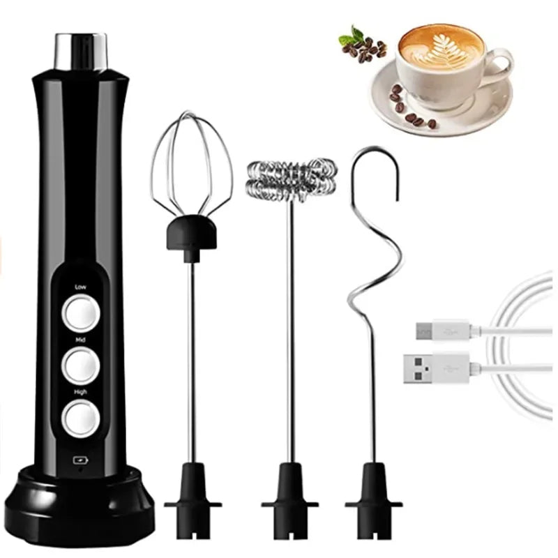 BALASHOV 3-in-1 Rechargeable Electric Milk Frother & Mixer Electric Milk Frother Axl