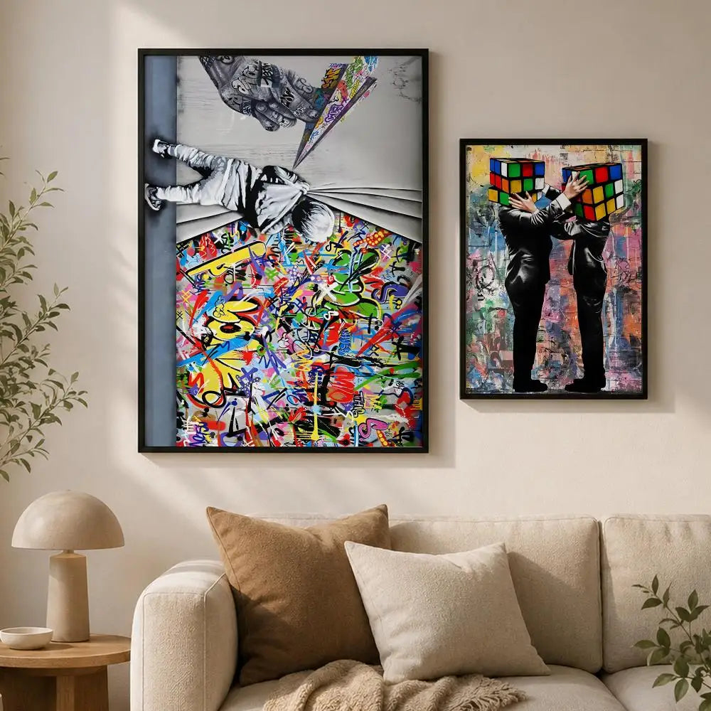 Banksy-Style Peel & Stick Wall Poster – Waterproof PVC HD Art Peel & Stick Poster Axl