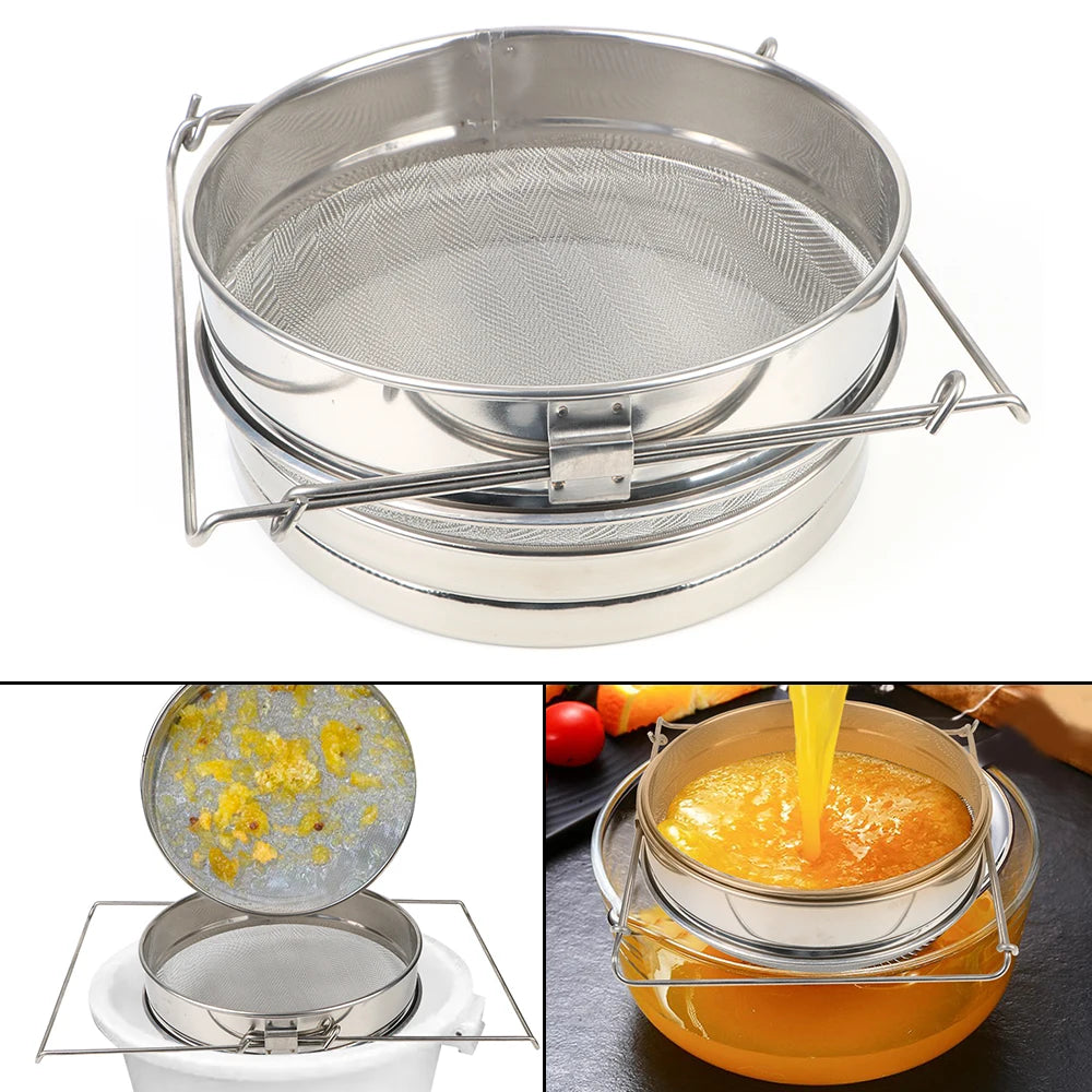 Double Sieve Stainless Steel Honey Strainer | Beekeeping Filter Honey Strainer Axl