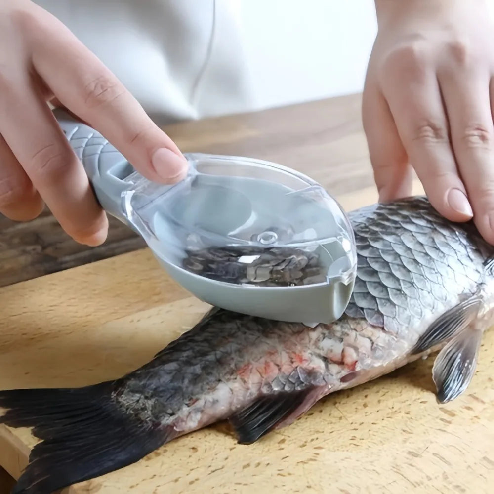 Fish Scale Scraper with Cover – Easy Clean Plastic Scaler Fish Scaler Tool Axl
