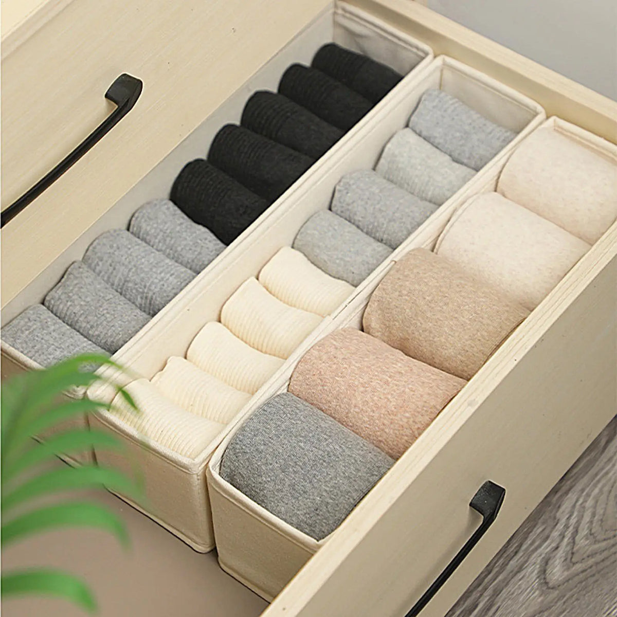 Foldable Fabric Storage Bin – Sock & Underwear Organizer Fabric Storage Bin Axl