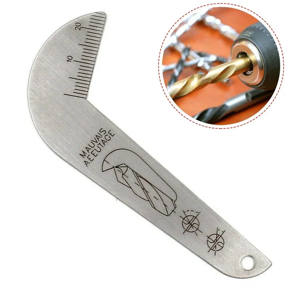 118° Double-Sided Drill Gauge – Stainless Steel Measuring Tool Drill Point Gauge Axl