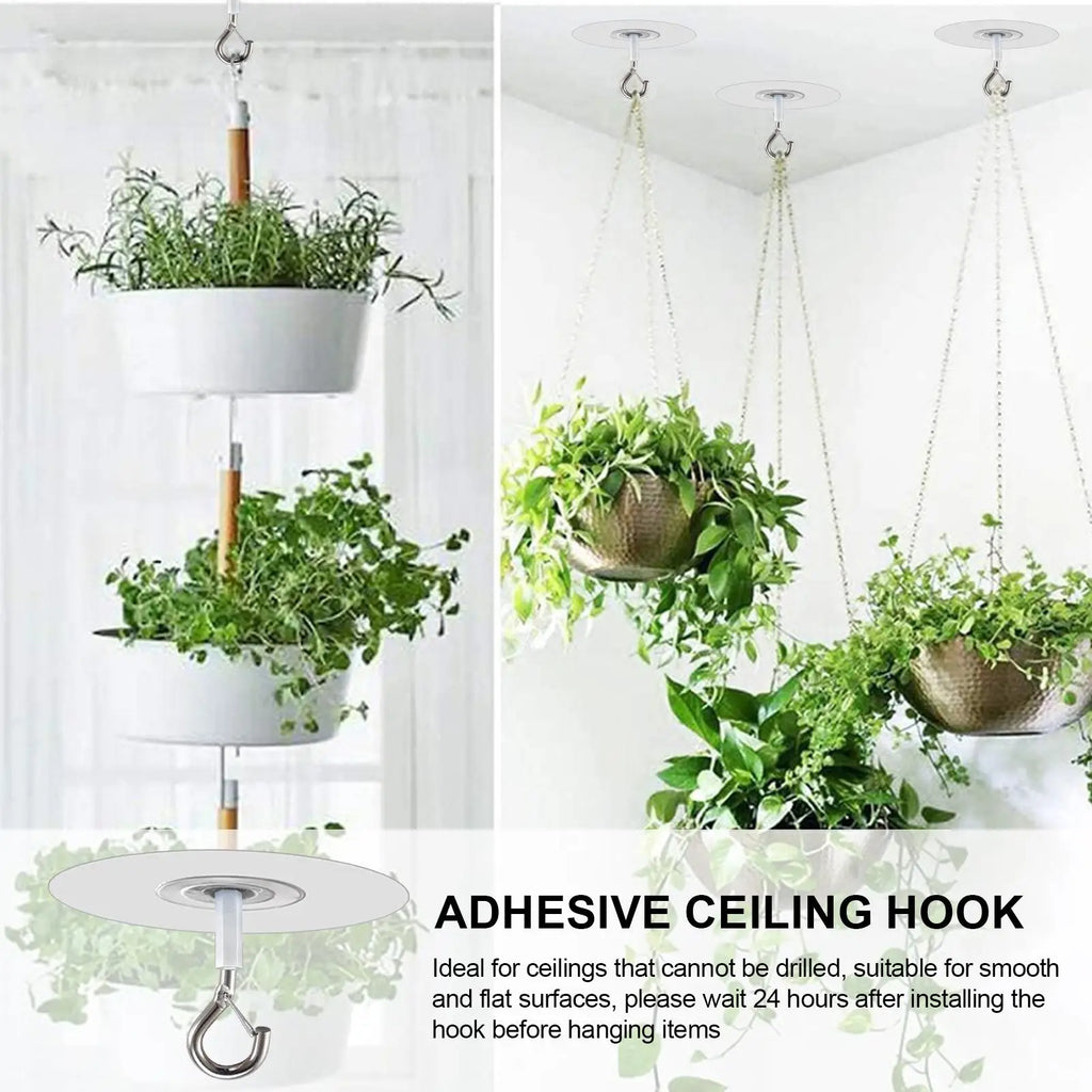 Adhesive Ceiling Hooks – No-Drill Hook for Plants & Lights Adhesive Ceiling Hook Axl