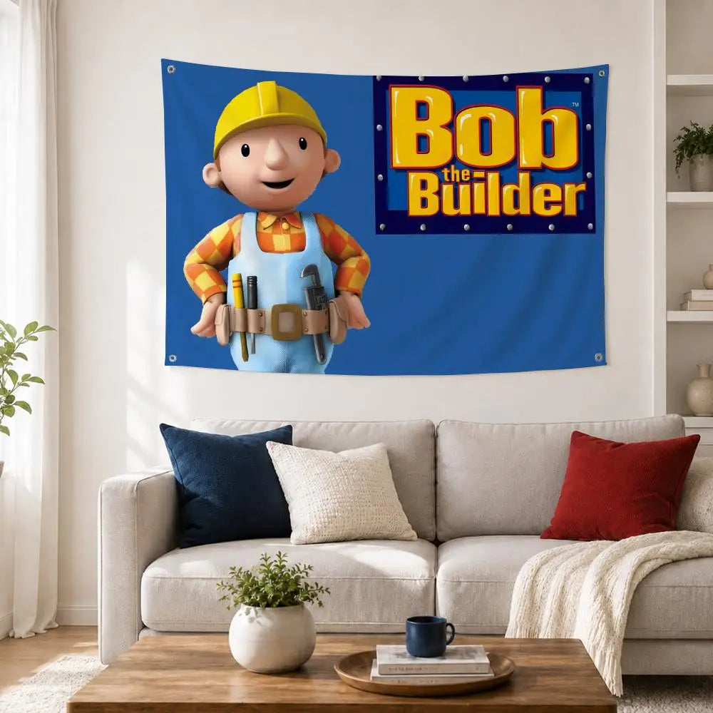 Bob the Builder Cartoon Wall Flag – Indoor & Outdoor Banner Decorative Flag Axl