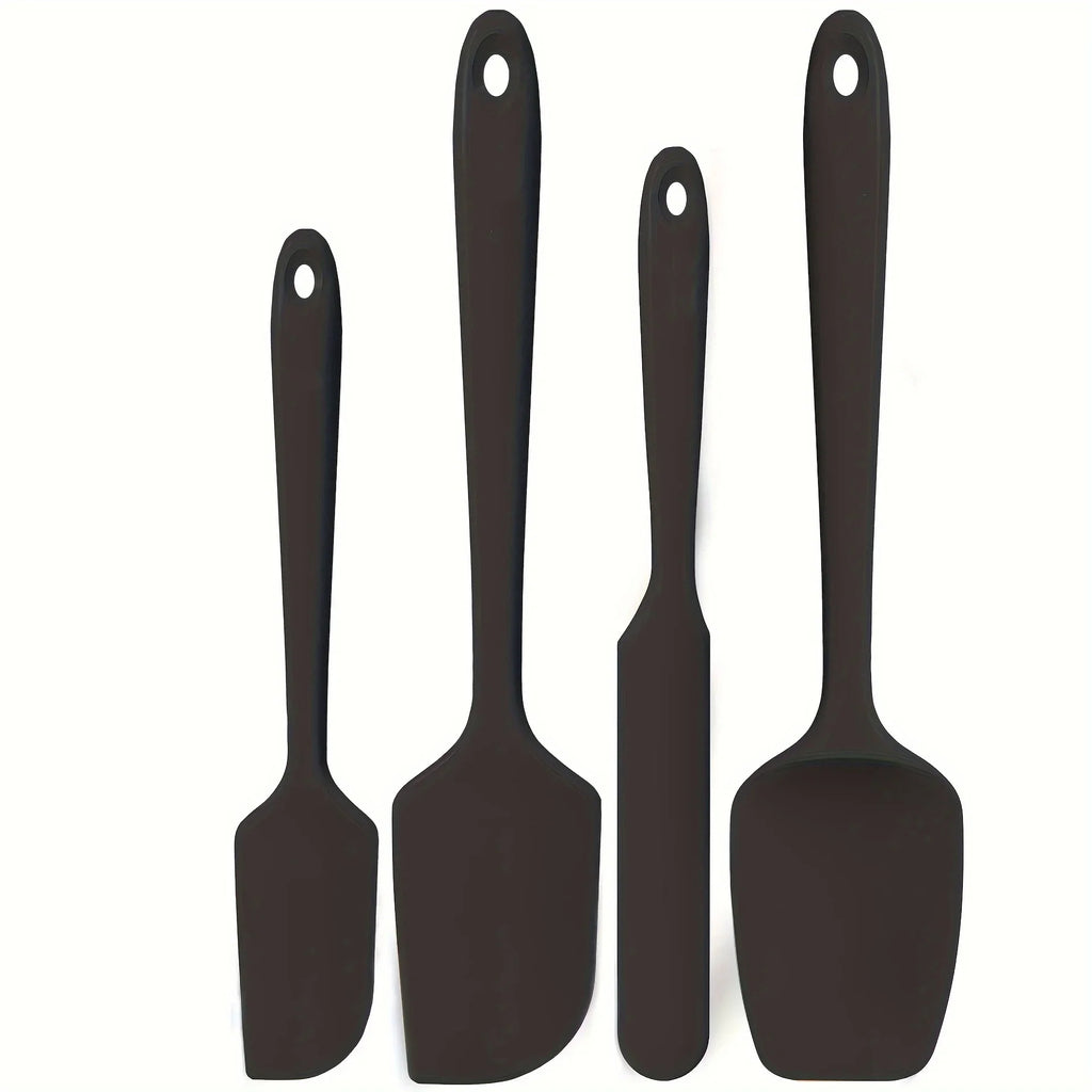 4-Piece Silicone Spatula Set – Heat-Resistant Baking Utensils Silicone Spatula Set Axl 4PCS black