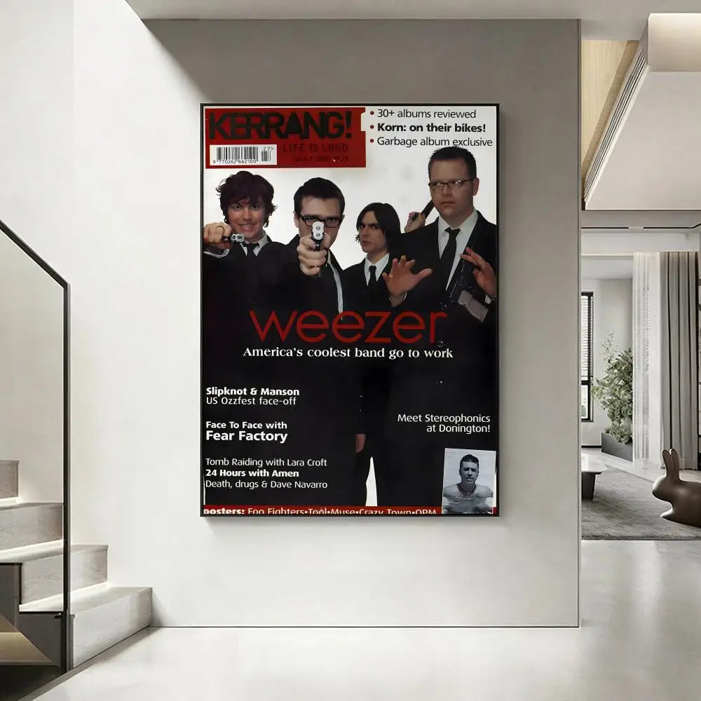 Weezer Band HD Art Poster – Waterproof Sticky Wall Decor Wall Art Poster Axl White10 15X20cmNoframe