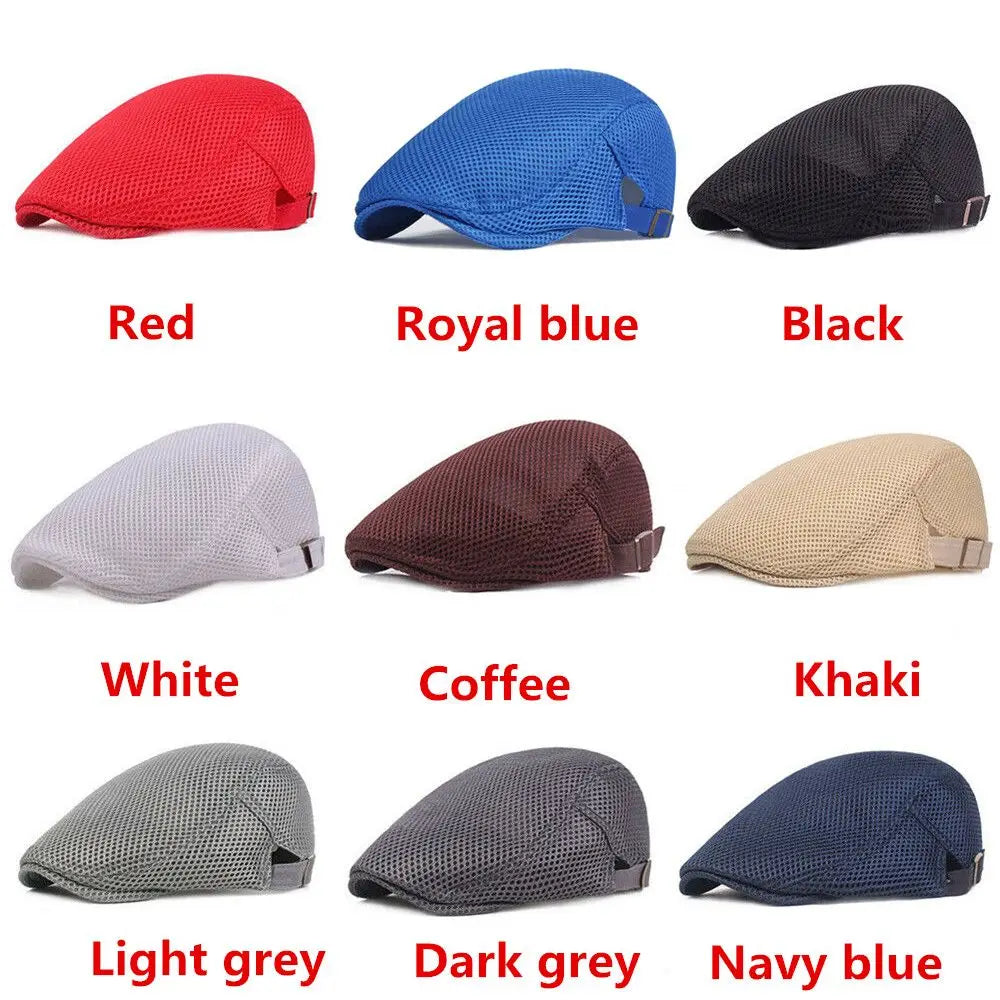 Newsboy Beret Cap – Adjustable Breathable Golf Hat for Men Newsboy Beret Cap Axl