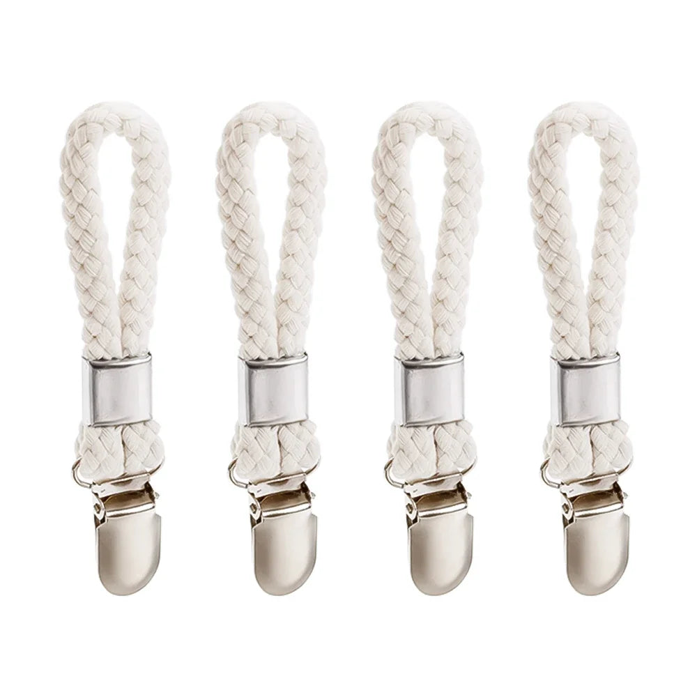 Rust-Resistant Metal Towel Clip with Cotton Rope Ring Towel Clip Axl 4PCS
