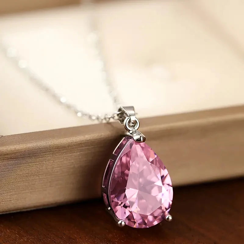Huitan Cubic Zirconia Pendant Necklace – Bridal & Wedding Pendant Necklace Axl