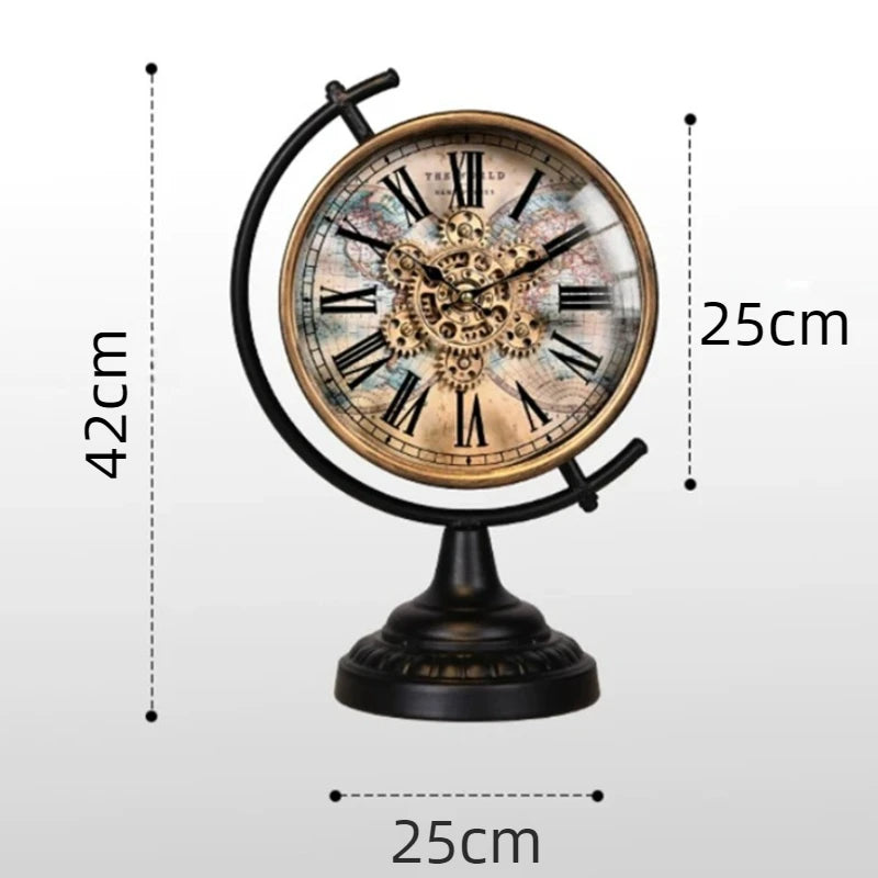 Retro Gear Table Clock – Silent Luxury Quartz Desk Clock Decorative Desk Clock Axl 42CM