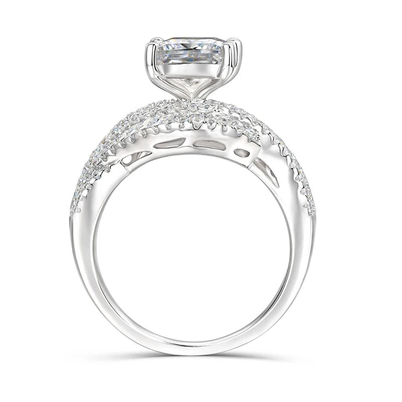 Huitan Women's Iced Out CZ Wedding Ring | Fashion Band CZ Fashion Ring Axl