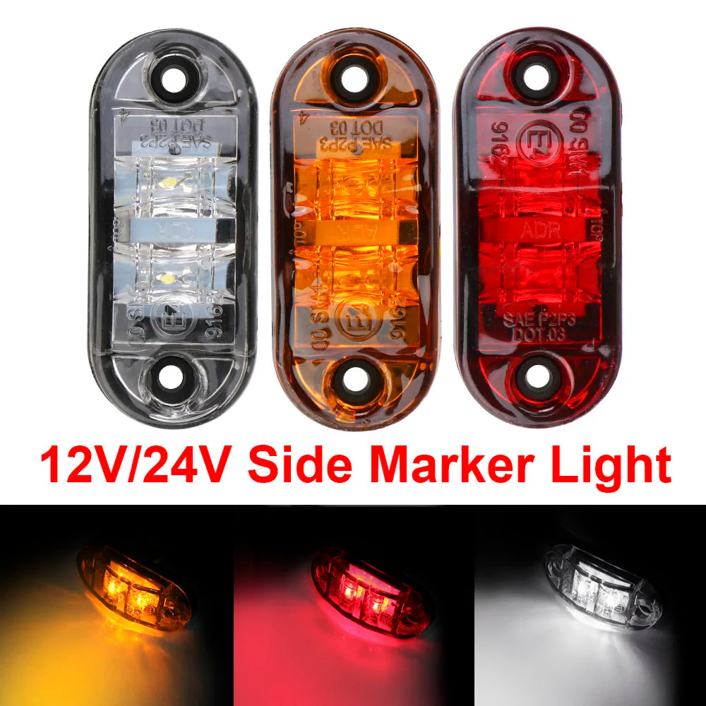 LED Side Marker Lights 12V–24V | Trailer Truck Caravan Pair LED Marker Lights Axl